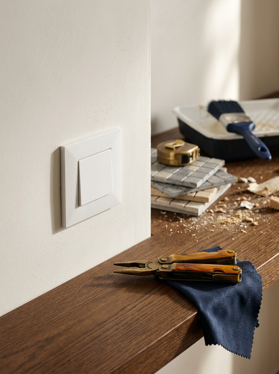 Detalle de interruptor instalado